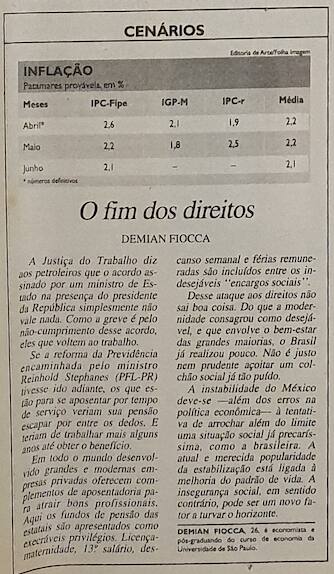 Demian Fiocca coluna Folha de São Paulo